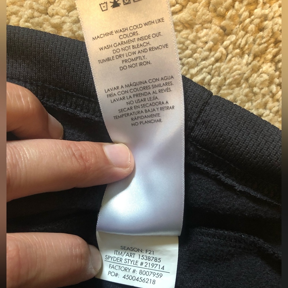 Spyder Black 1/4 Zip Base Layer Top Size Medium - image 6